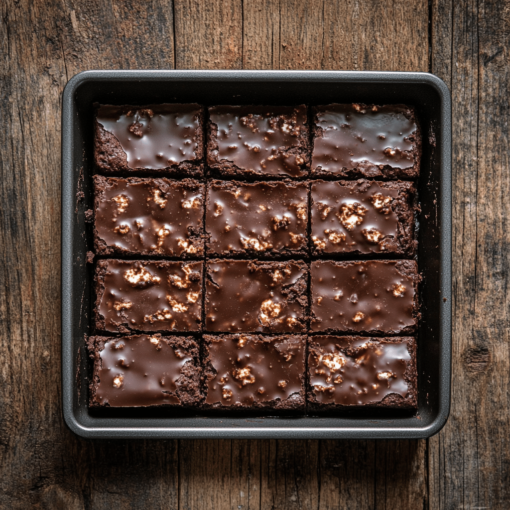 3-ingredient no bake cottage cheese brownie in pan