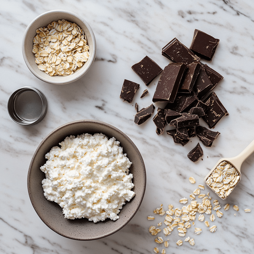 3-ingredient no bake cottage cheese brownie ingredients