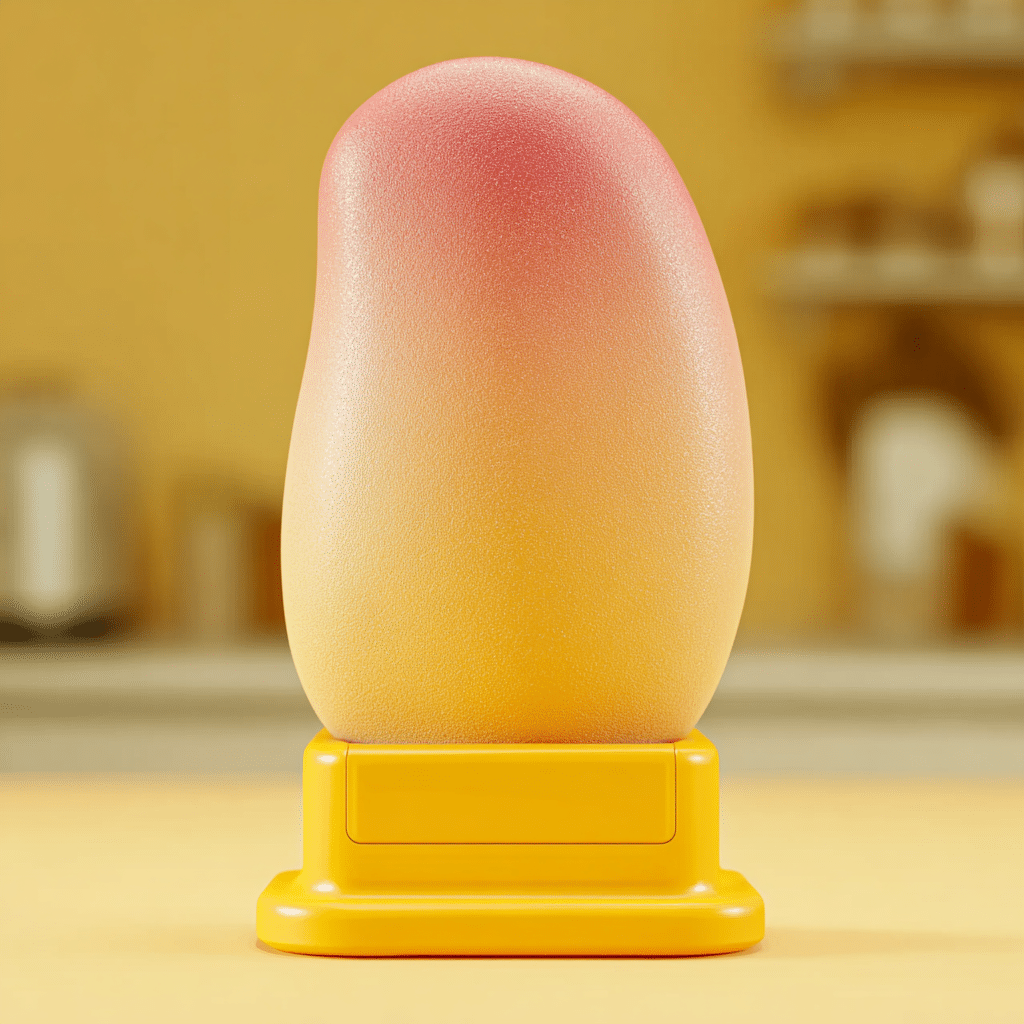 fumang propitious mango ice cream on yellow stand