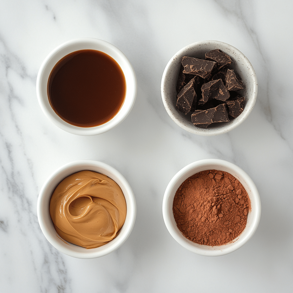 Ingredients for no bake brownie bites