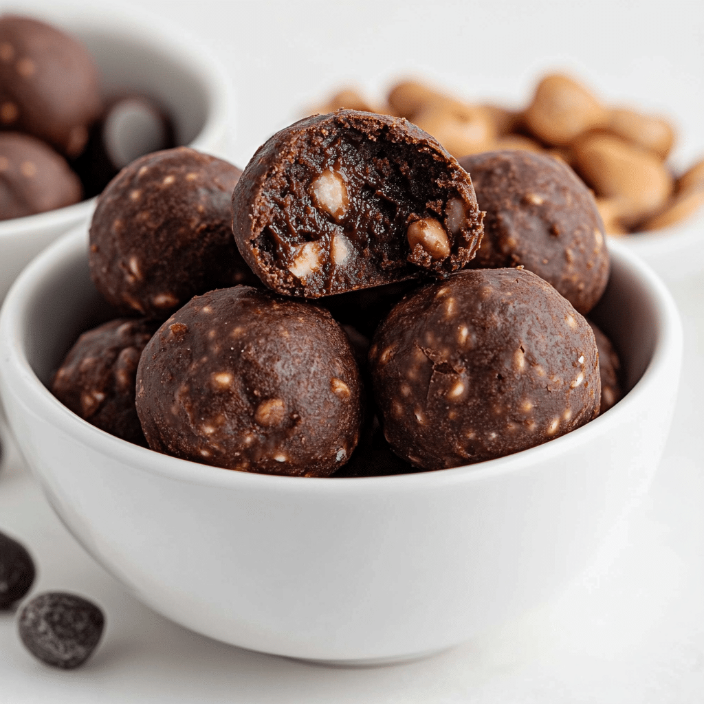 no-bake cottage cheese brownie bites with chocolate chips