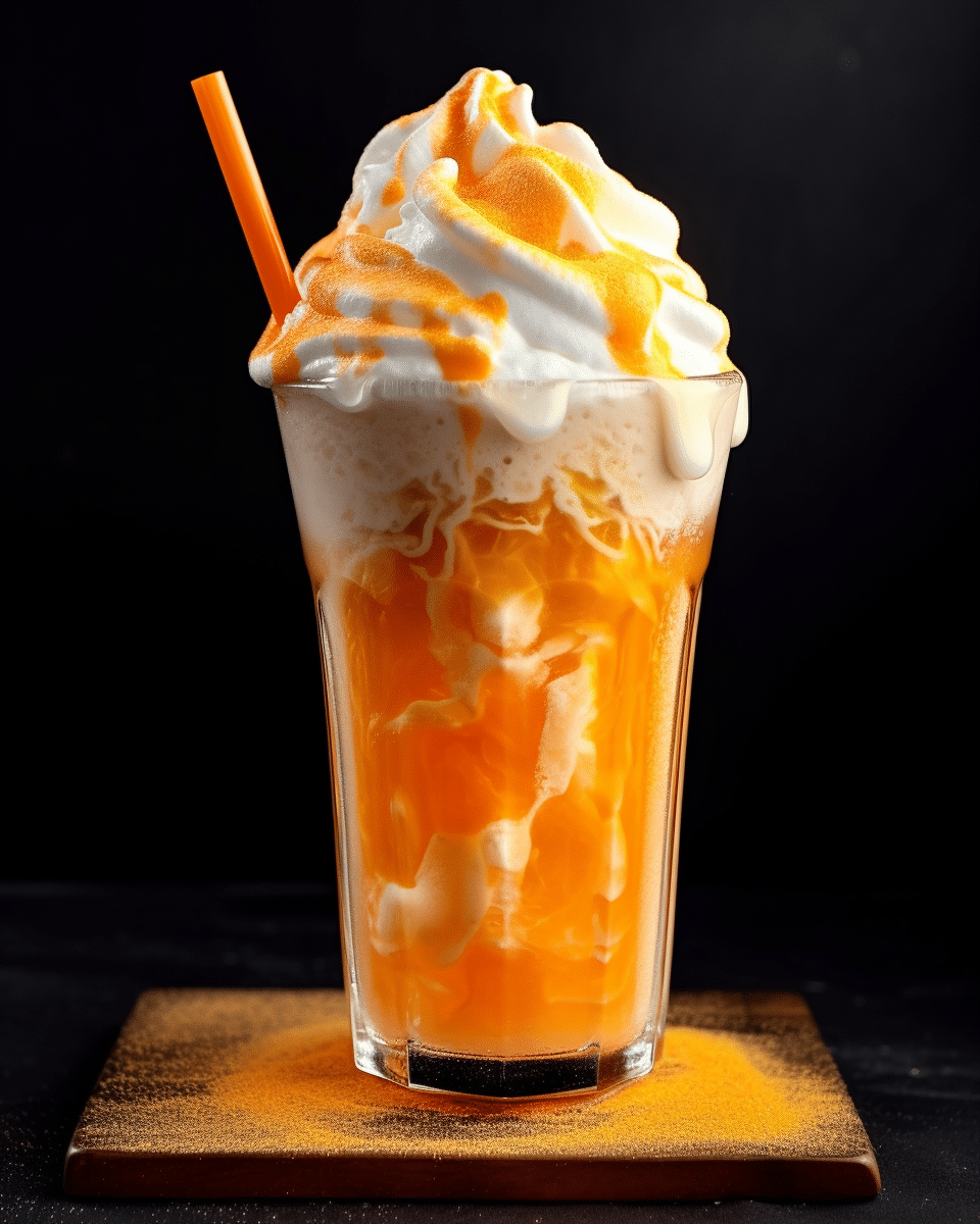 orange ice cream soda float recipe with whipped cream